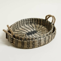 BANDEJAS OVAL DE SEAGRASS CON NEGRO en internet
