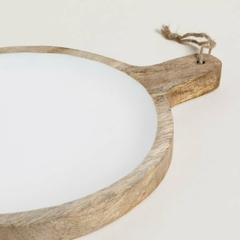 TABLA REDONDA DE MADERA ESMALTADA SAHA 32 CM - comprar online