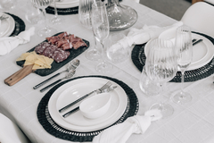 TABLA MACAEL CON MANGO MARMOL NEGRO Y MADERA