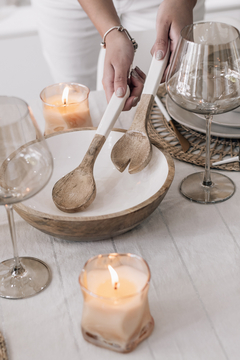 ENSALADERA DE MADERA ESMALTADA SAHA GRANDE - tienda online