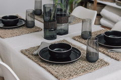 PLATO CHENINI NEGROS CON BORDE NATURAL PLAYO X 2 UNIDADES en internet