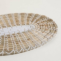 INDIVIDUAL OVAL PLANO DE SEAGRASS CON BLANCO