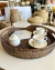 Set x6 de tazas de té cerámica blanca con plato