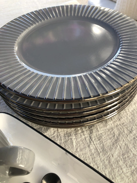 Plato de postre línea grey 21cm x6 unidades