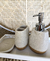 Set de baño tres piezas piedra y bambú