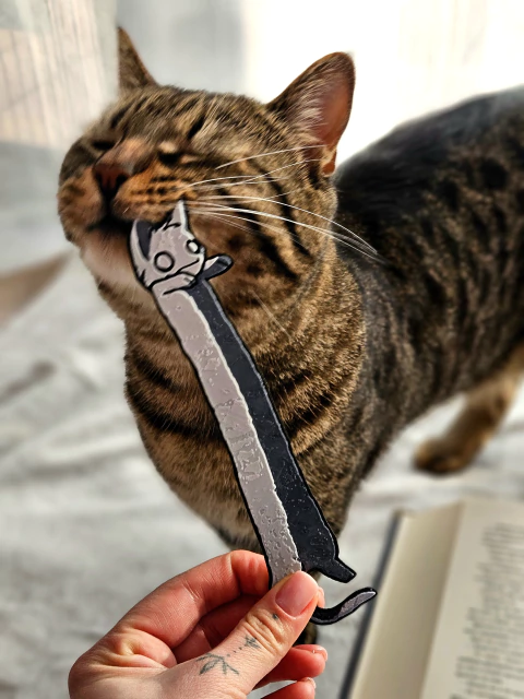 Marcador de Páginas - Gato Esticado | Para Amantes De Livros | Vieco 3D - comprar online