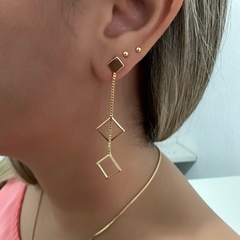 Conjunto Geométrico banhado a ouro 18k