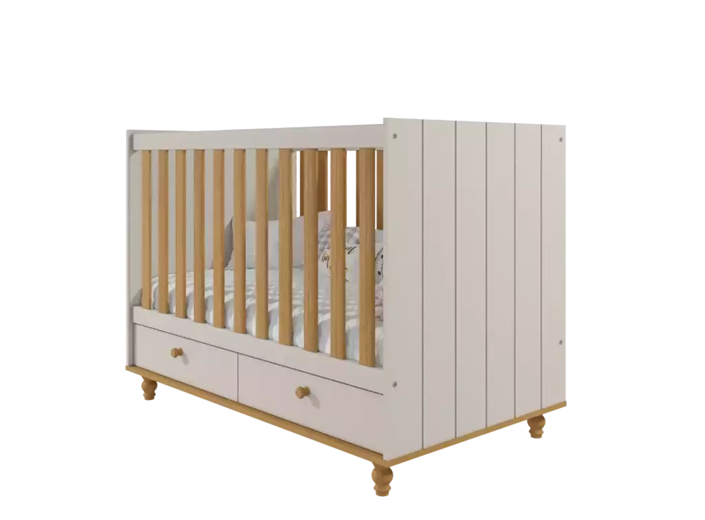 Berço Permobili Candy Retro Americano com gavetas MDF