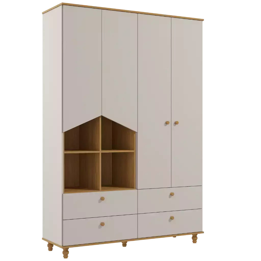 Guarda Roupa Infantil Permobili Casinha mimo com nichos MDF