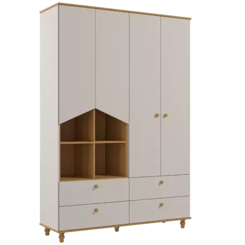 Guarda Roupa Infantil Permobili Casinha mimo com nichos MDF