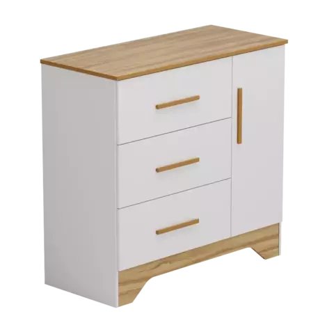 Comoda Bebe Moveis Peroba Popy 03 gavetas 01 pt Ls MDF