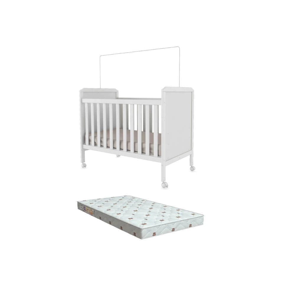 Berço Moveis Peroba Cloe Americano 3X1 MDF + Colchão