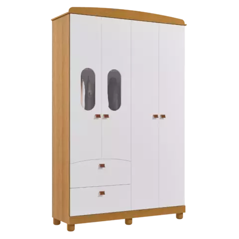 Guarda Roupa Infantil Permobili Fofura 04 portas MDF