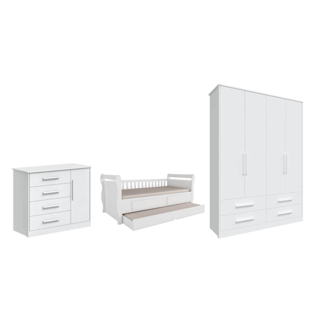 Quarto Infantil Completo MDF PL Dorabelly Maria Charlo Com Cama
