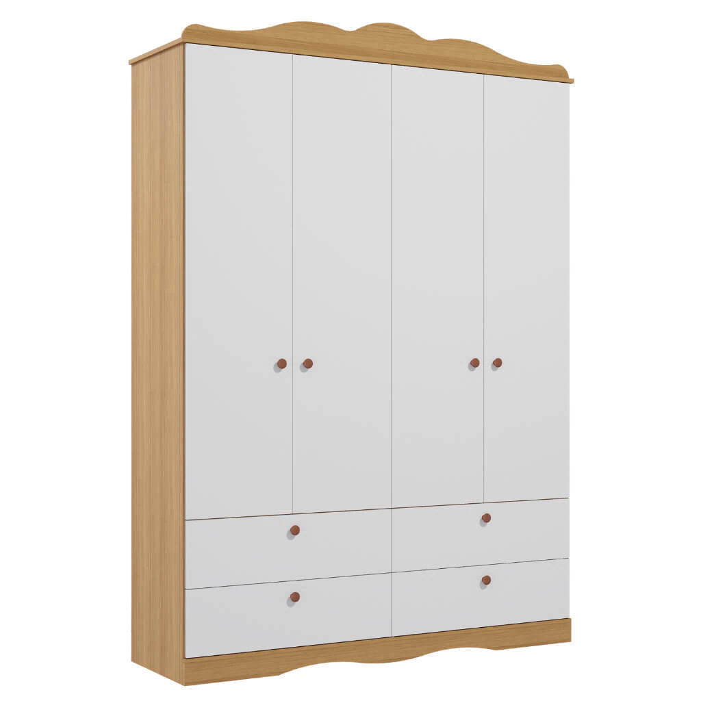 Guarda Roupa infantil Provençal Permobili Encanto 04 pts MDF