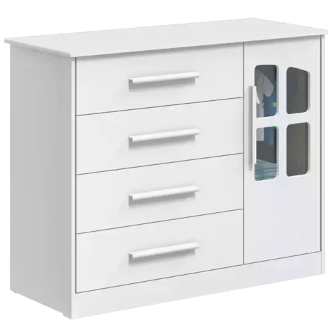 Cômoda Bebe Moveis Peroba Charlo Dorabelly 04 gav Elo MDF