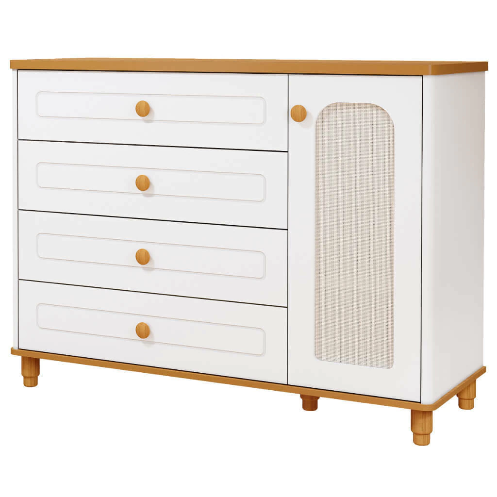 Cômoda Bebê Permobili Alfajor Retro 04 gavetas 01 porta MDF