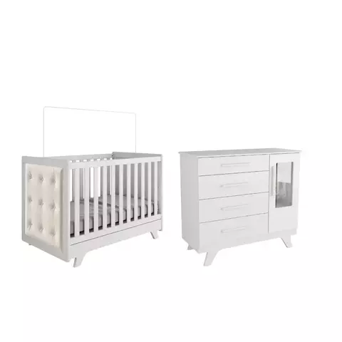 Berço e Comoda Moveis Peroba Retro MDF 3x1 Bebellys Curitiba
