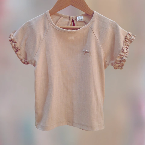 REMERA BEBA LINO BEIGE - comprar online