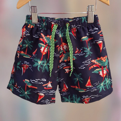 MALLA BEBE PALMERAS AZUL - comprar online