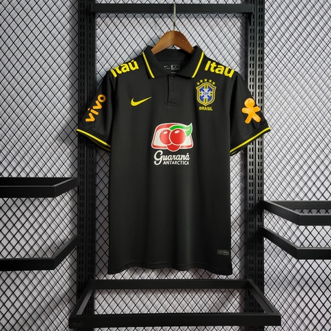 Camisa Seleção Brasileira Polo Preta