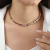 Colar Chocker Pedras Coloridas Folheado a Ouro 18k 