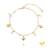 Pulseira Corações e Tiffany Folheado a Ouro 18k.