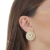 Brinco Bola com Corrente Modelo Pizza Folheado a Ouro 18k