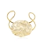 Bracelete Placa Redonda Martelada Minimalista Folheado a Ouro 18k