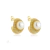 Brinco Meia Argola com Pérola Folheado a Ouro 18k