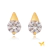 Brinco Cone com pedra pedra redonda zircônia (PROMOÇÃO-OUTLET)