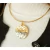 Colar Aro Ondas/Liso Pingente Dourado Prata Folheado a Ouro 18k.