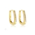 Brinco Argola Click Oval Cravejada Folheado a Ouro 18k