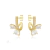 Brinco Meia Argola Asas de Borboleta Folheado a Ouro 18k