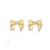 Brinco Laço com Pontas Cravejadas Folheado a Ouro 18k