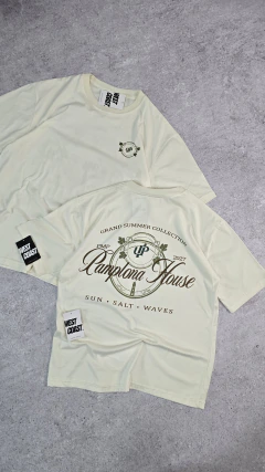 Remera over social beige