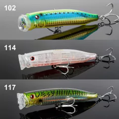 Imagem do Kit com 3 iscas Popper Distance 120mm 28g