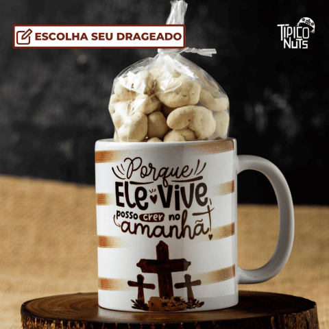 Caneca Páscoa Ele Vive com Drágeas - comprar online