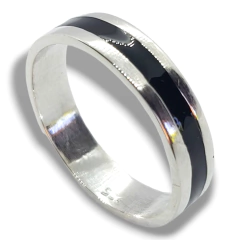 Par de Alianzas de anillos angostos con esmalte - comprar online