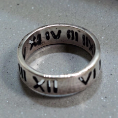 Anillo Angosto Números Romanos calado. - comprar online