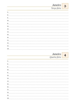 Miolo Impresso A5 para agenda masculina ou feminina 2024 - 2 dias por página - comprar online