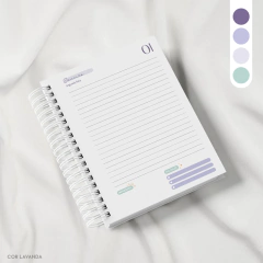 Miolo Impresso A5 para Agenda 2024 - 1 dia por página com sábado e domingo juntos - com horários - loja online