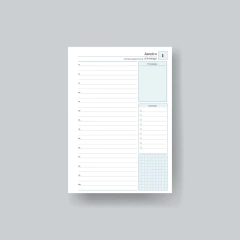Miolo Impresso A5 para Agenda 2024 com Check-list – 1 dia por página, sábado e domingo juntos - comprar online