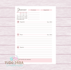 Refil / Miolo Meu Planner 2025 - Modelo Horizontal - comprar online