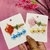 PRESILHA de cabelo - ROSA + BORBOLETA - 2 PCS - METAL