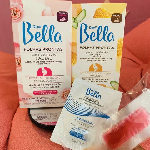 Folhas depilatoria facial - PRONTAS - DEPIL bella - 16 folhas