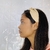 Faixa - tiara de cabelo - trançada - cor: bege - comprar online