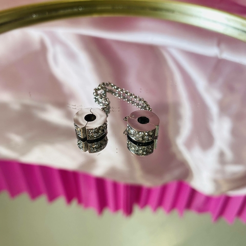 Trava para pulseira replica pandora CRAVEJADA - AÇO INOX