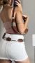 MINI SKIRT WHITE JEANS Y2K na internet