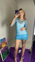 MIDI DRESS CROCHÊ BLUE C/ APLICAÇÕES DE MIÇANGA - comprar online